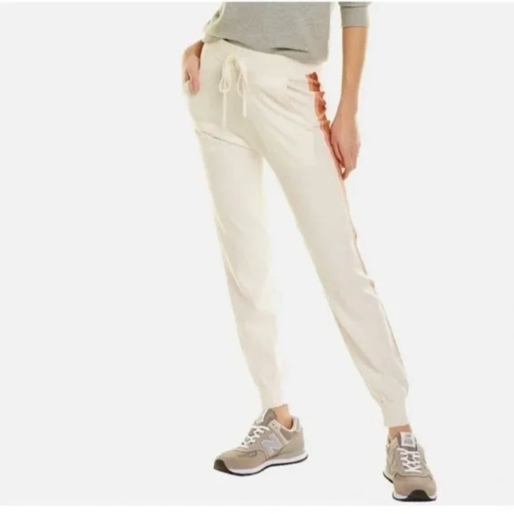 Faherty Surf Sweater Women's Cream Stripe Jogger Pants Cashmere Organic Cotton